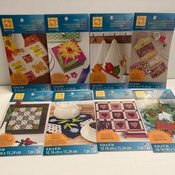 8 Simplicity EZ Quilting Template Stencils Fabric Paper Crafts Scrapbook - Picture 1 of 13